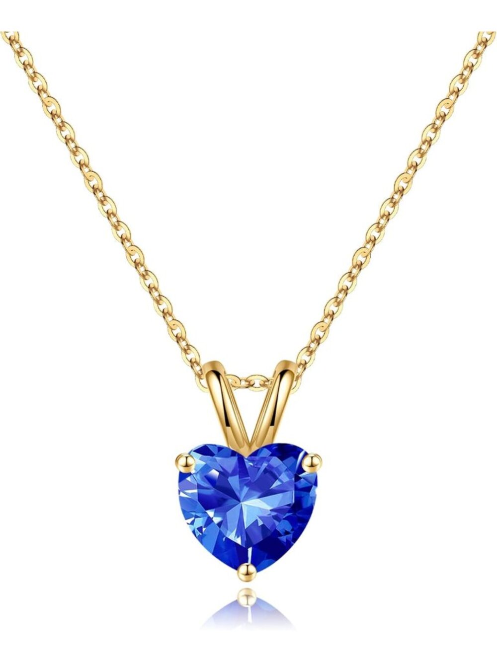 Dainty Heart Birthstone Necklace in 925 Sterling Silver for Women - Elegant Gift
